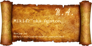 Miklóska Agaton névjegykártya